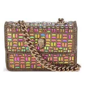 Kurt Geiger Gold Metallic Multicolor Embellished Shoulder mini Bag
